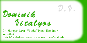 dominik vitalyos business card